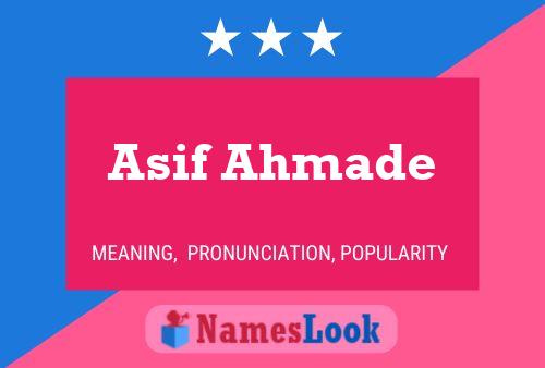 ملصق اسم Asif Ahmade