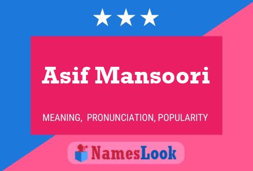 ملصق اسم Asif Mansoori