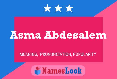 ملصق اسم Asma Abdesalem