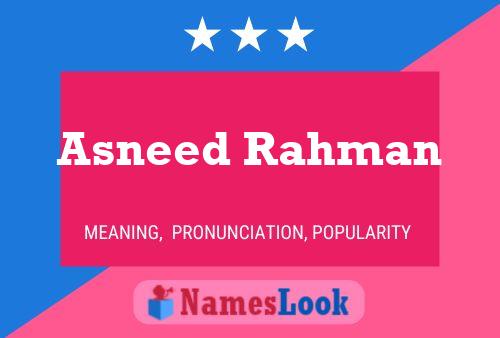 ملصق اسم Asneed Rahman