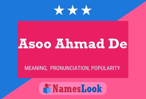 ملصق اسم Asoo Ahmad De