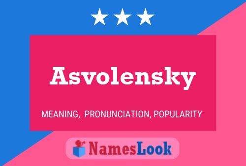 ملصق اسم Asvolensky