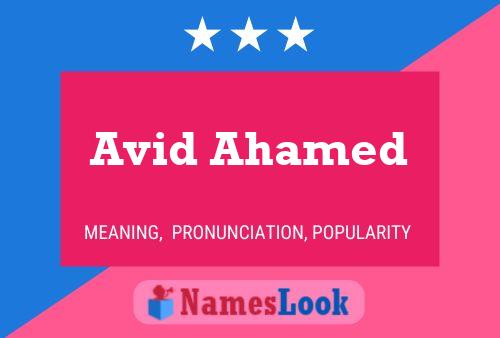 ملصق اسم Avid Ahamed