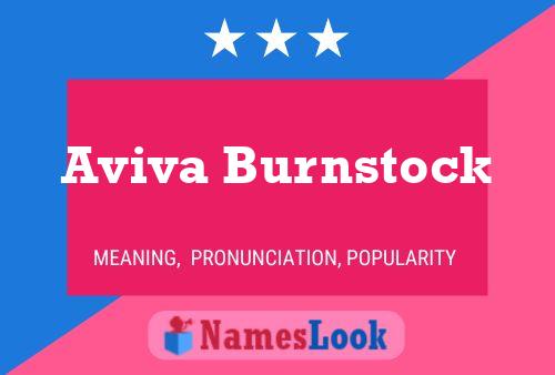 ملصق اسم Aviva Burnstock