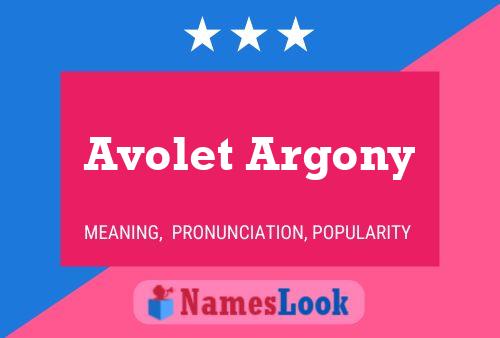 ملصق اسم Avolet Argony