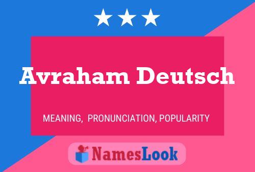 ملصق اسم Avraham Deutsch