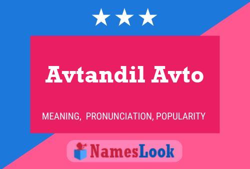 ملصق اسم Avtandil Avto