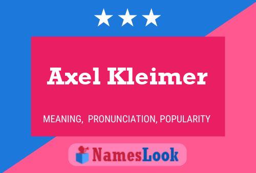 ملصق اسم Axel Kleimer