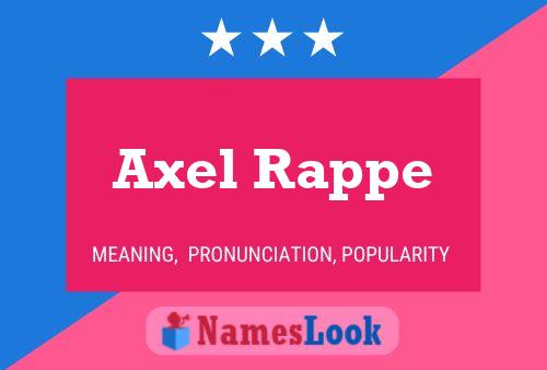 ملصق اسم Axel Rappe