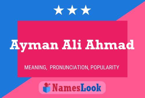 ملصق اسم Ayman Ali Ahmad