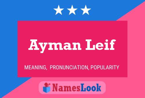 ملصق اسم Ayman Leif