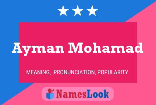 ملصق اسم Ayman Mohamad