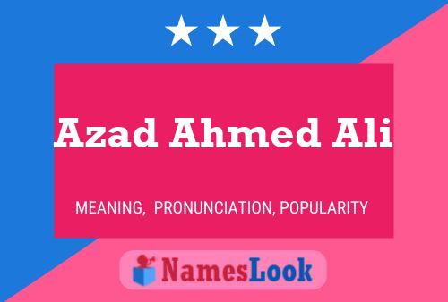 ملصق اسم Azad Ahmed Ali