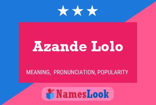 ملصق اسم Azande Lolo