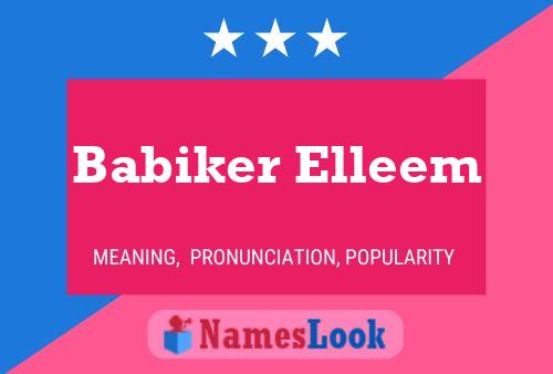 ملصق اسم Babiker Elleem