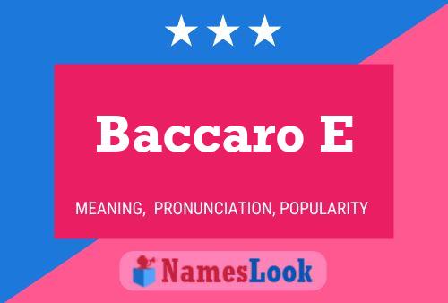 ملصق اسم Baccaro E