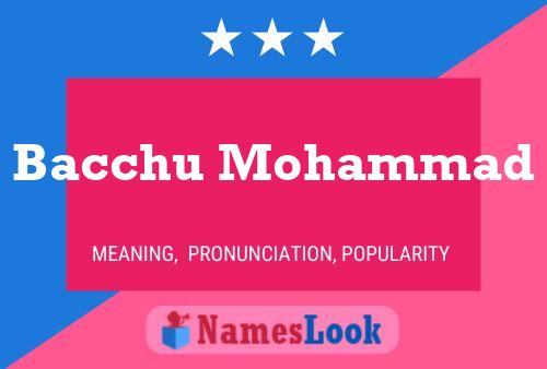 ملصق اسم Bacchu Mohammad