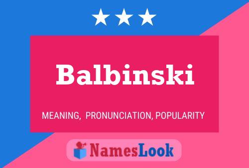 ملصق اسم Balbinski