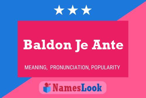 ملصق اسم Baldon Je Ante