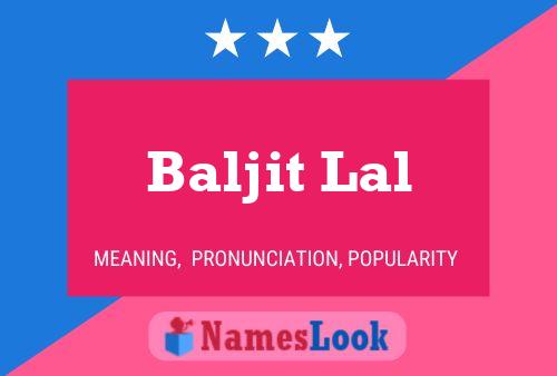 ملصق اسم Baljit Lal