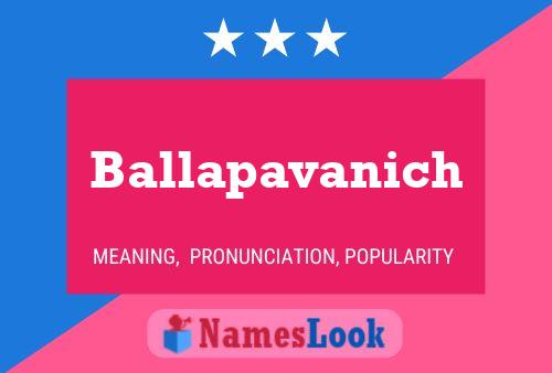 ملصق اسم Ballapavanich