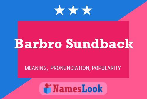 ملصق اسم Barbro Sundback