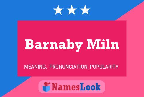 ملصق اسم Barnaby Miln