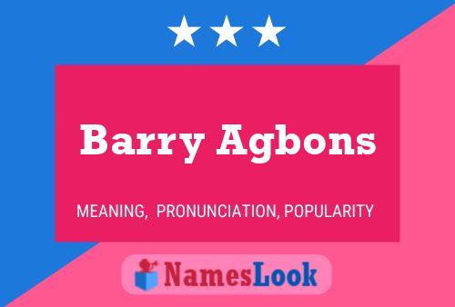 ملصق اسم Barry Agbons