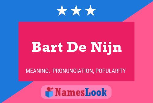 ملصق اسم Bart De Nijn