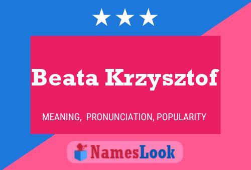 ملصق اسم Beata Krzysztof