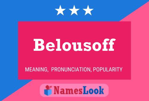 ملصق اسم Belousoff