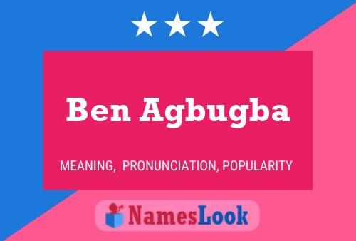 ملصق اسم Ben Agbugba