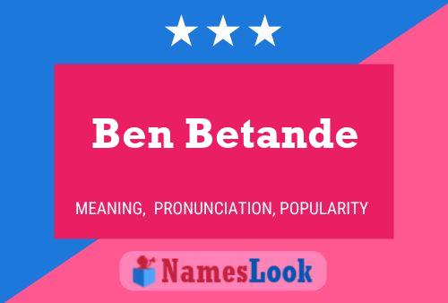 ملصق اسم Ben Betande