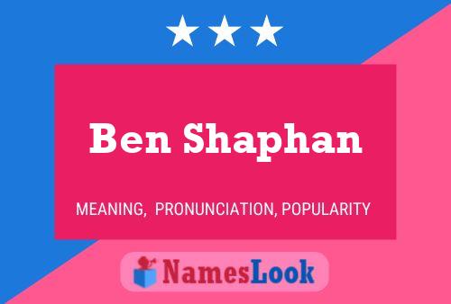 ملصق اسم Ben Shaphan