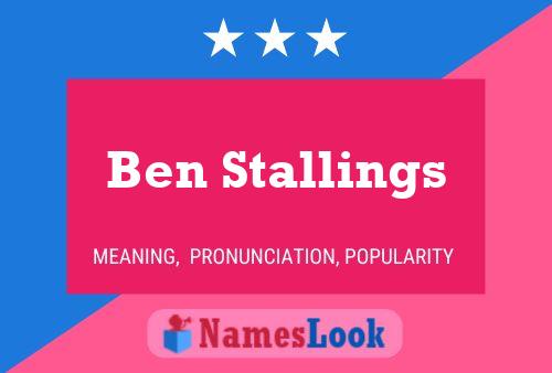 ملصق اسم Ben Stallings