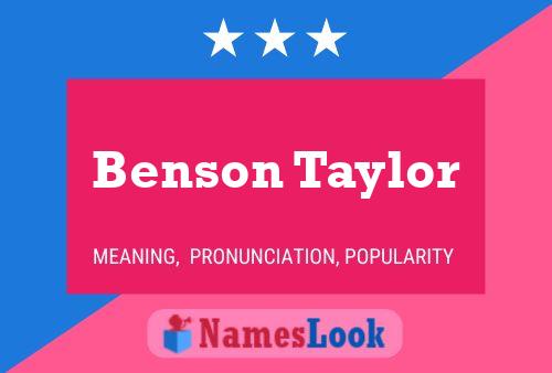 ملصق اسم Benson Taylor