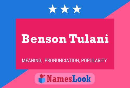 ملصق اسم Benson Tulani