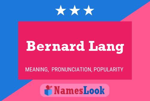 ملصق اسم Bernard Lang