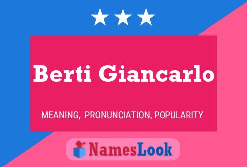 ملصق اسم Berti Giancarlo