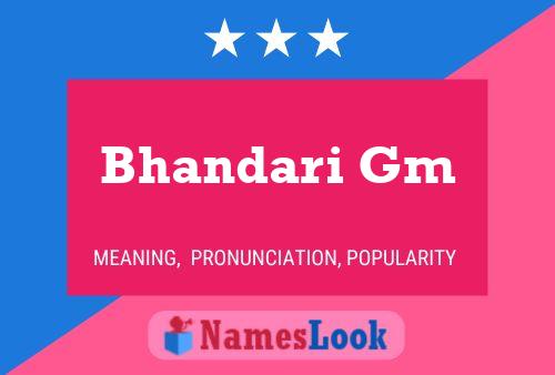 ملصق اسم Bhandari Gm