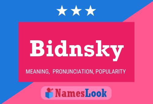 ملصق اسم Bidnsky