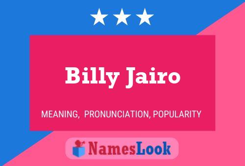 ملصق اسم Billy Jairo