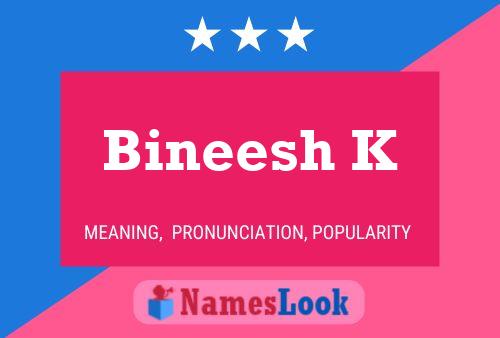 ملصق اسم Bineesh K