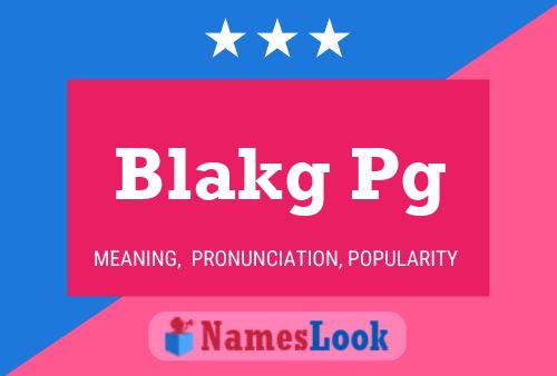 ملصق اسم Blakg Pg