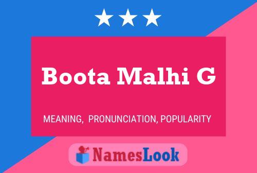 ملصق اسم Boota Malhi G