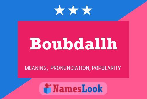 ملصق اسم Boubdallh