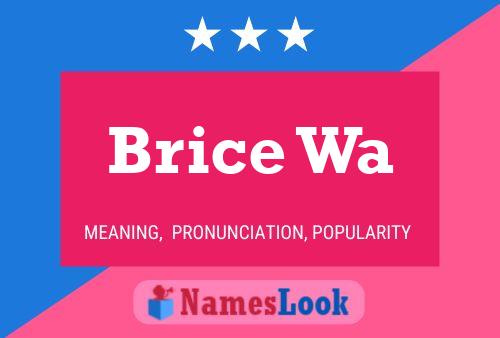 ملصق اسم Brice Wa