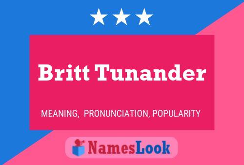 ملصق اسم Britt Tunander