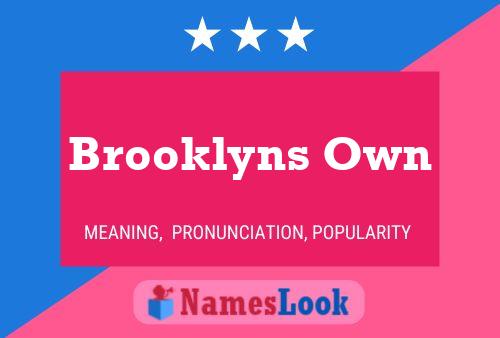 ملصق اسم Brooklyns Own