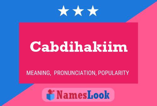 ملصق اسم Cabdihakiim